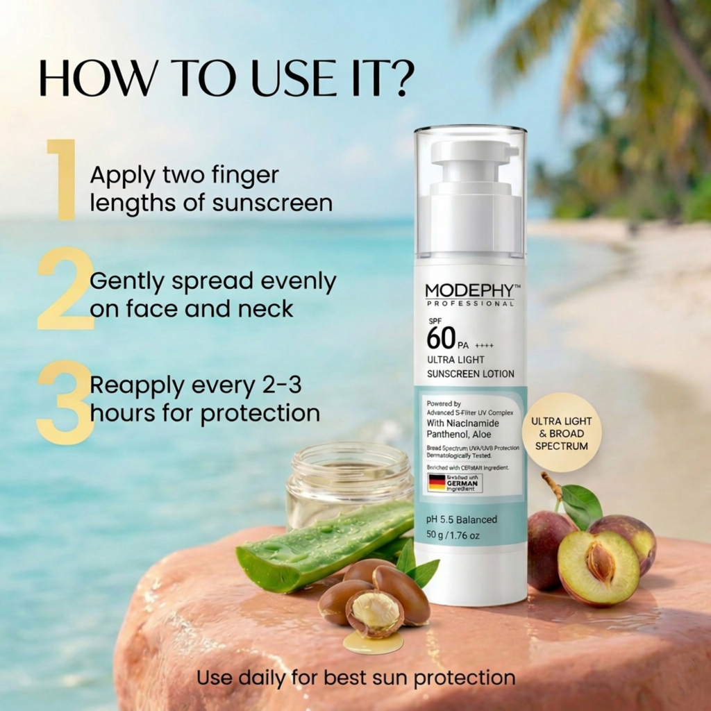 MODEPHY SPF 60 PA++++ Ultra Light Sunscreen Lotion - Broad Spectrum