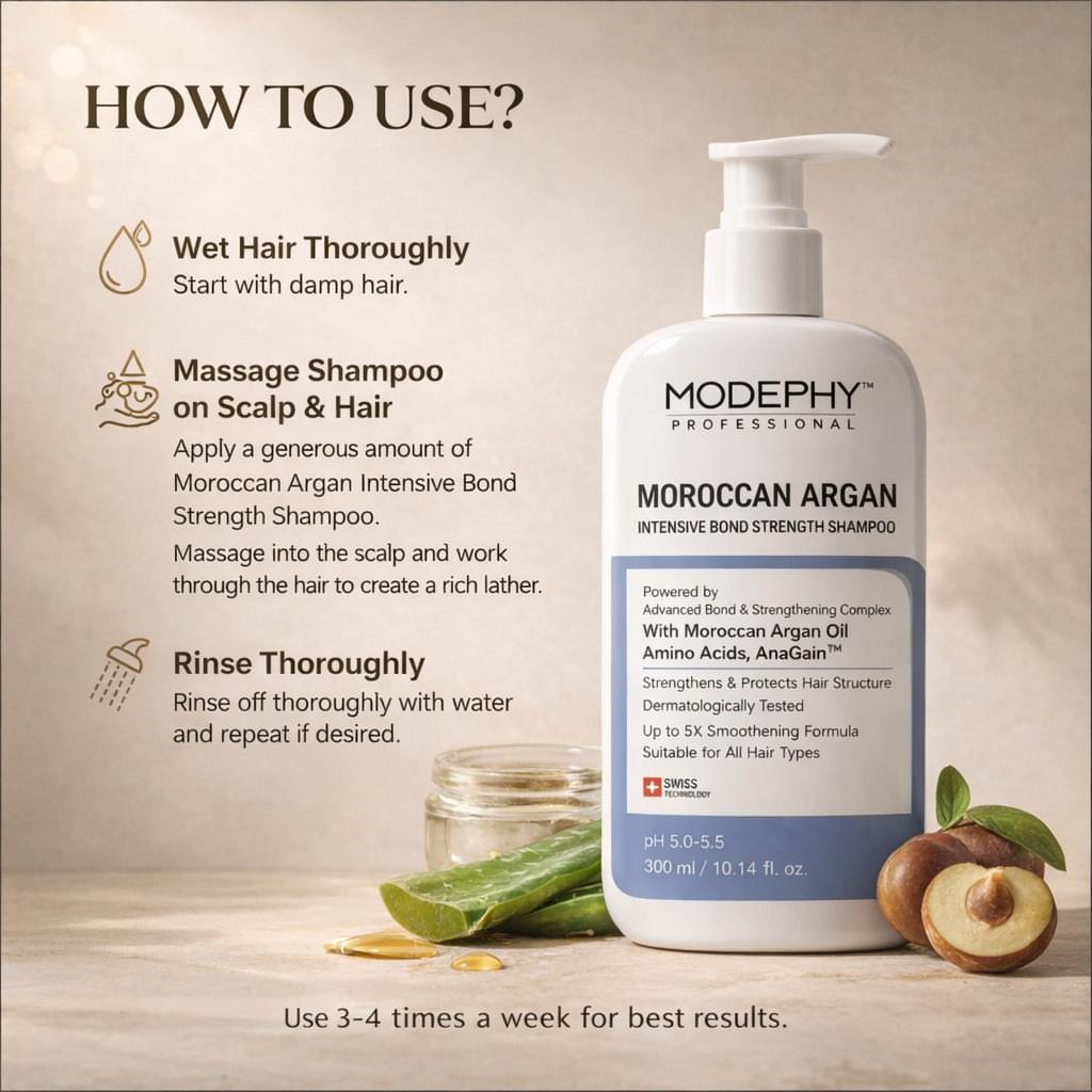 MODEPHY Moroccan Argan Intensive Bond Strength Shampoo - Damage Repair