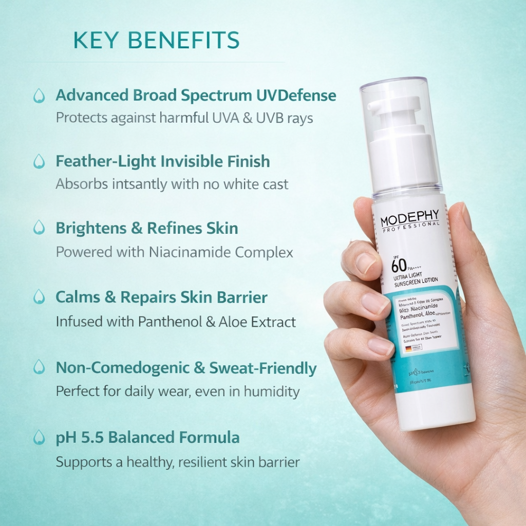 MODEPHY SPF 60 PA++++ Ultra Light Sunscreen Lotion - Broad Spectrum