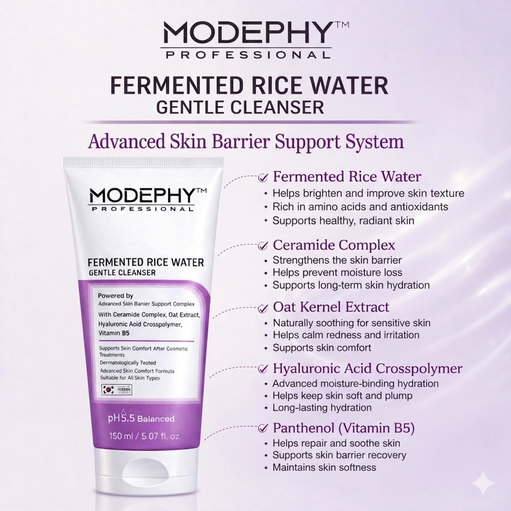 MODEPHY Fermented Rice Water Gentle Cleanser - pH 5.5 Facewash