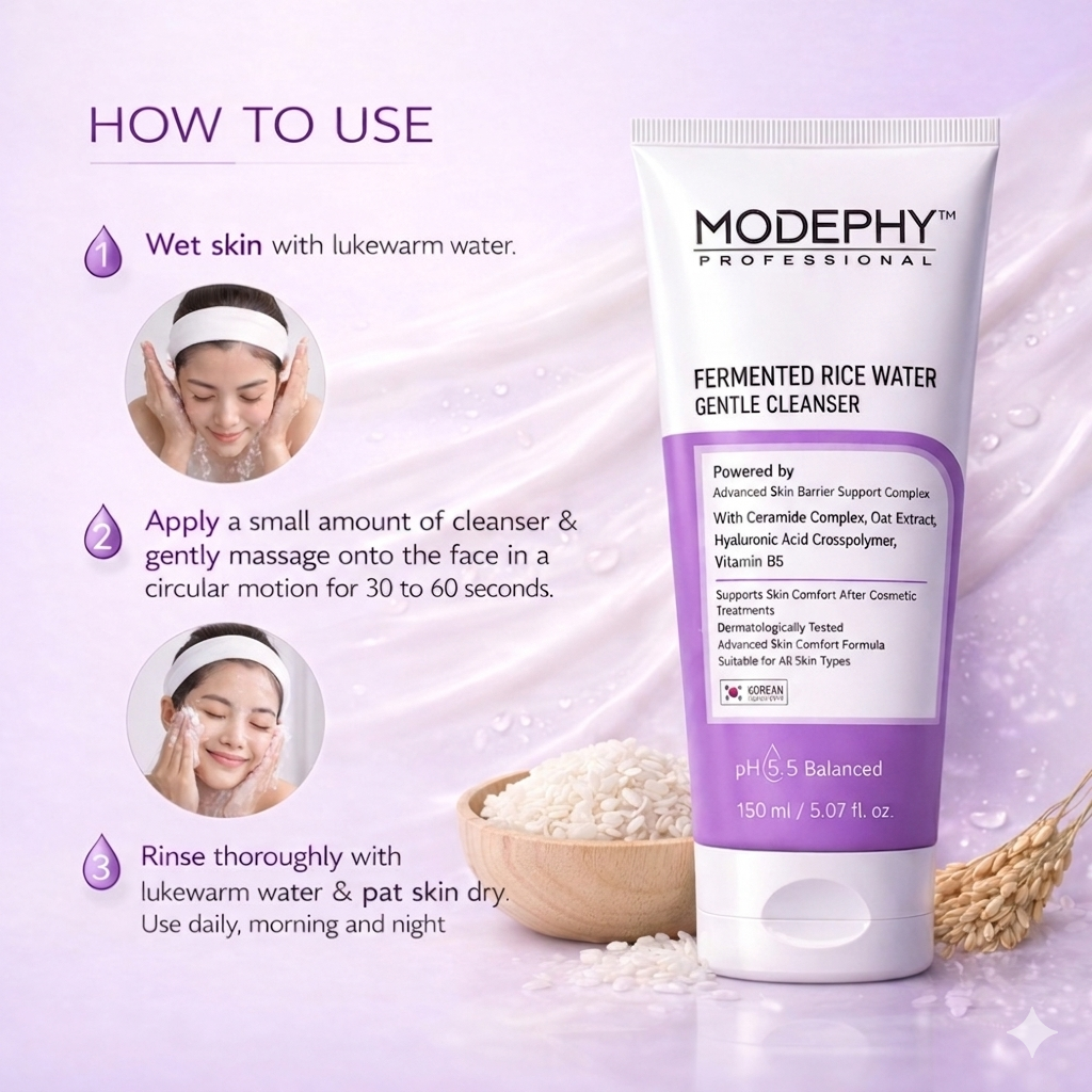 MODEPHY Fermented Rice Water Gentle Cleanser - pH 5.5 Facewash