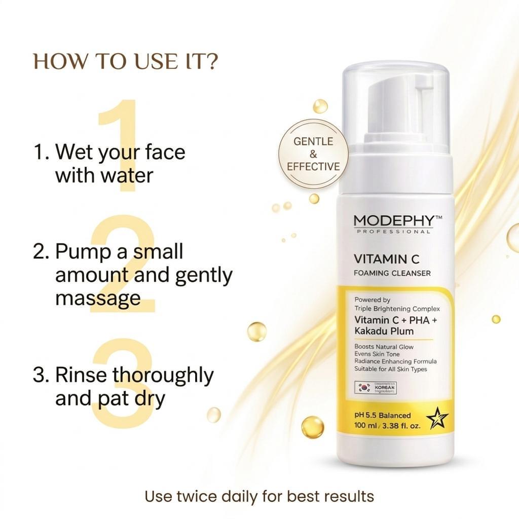 MODEPHY Vitamin C Foaming Cleanser - Radiance Boost Cleanser