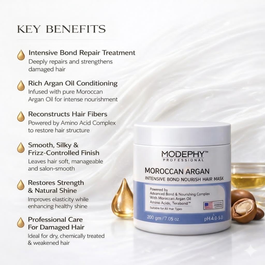 MODEPHY Moroccan Argan Intensive Bond Nourish Hair Mask - Nourishment Mask