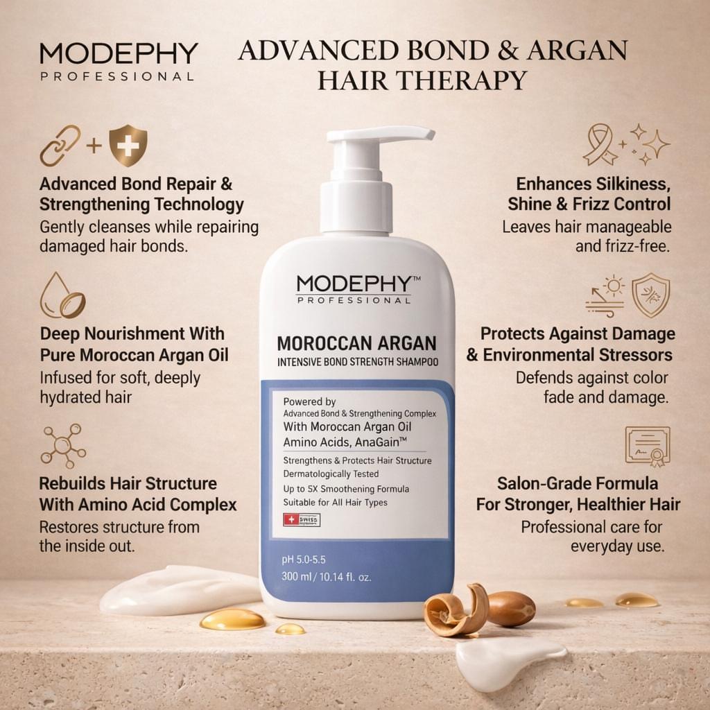 MODEPHY Moroccan Argan Intensive Bond Strength Shampoo - Damage Repair